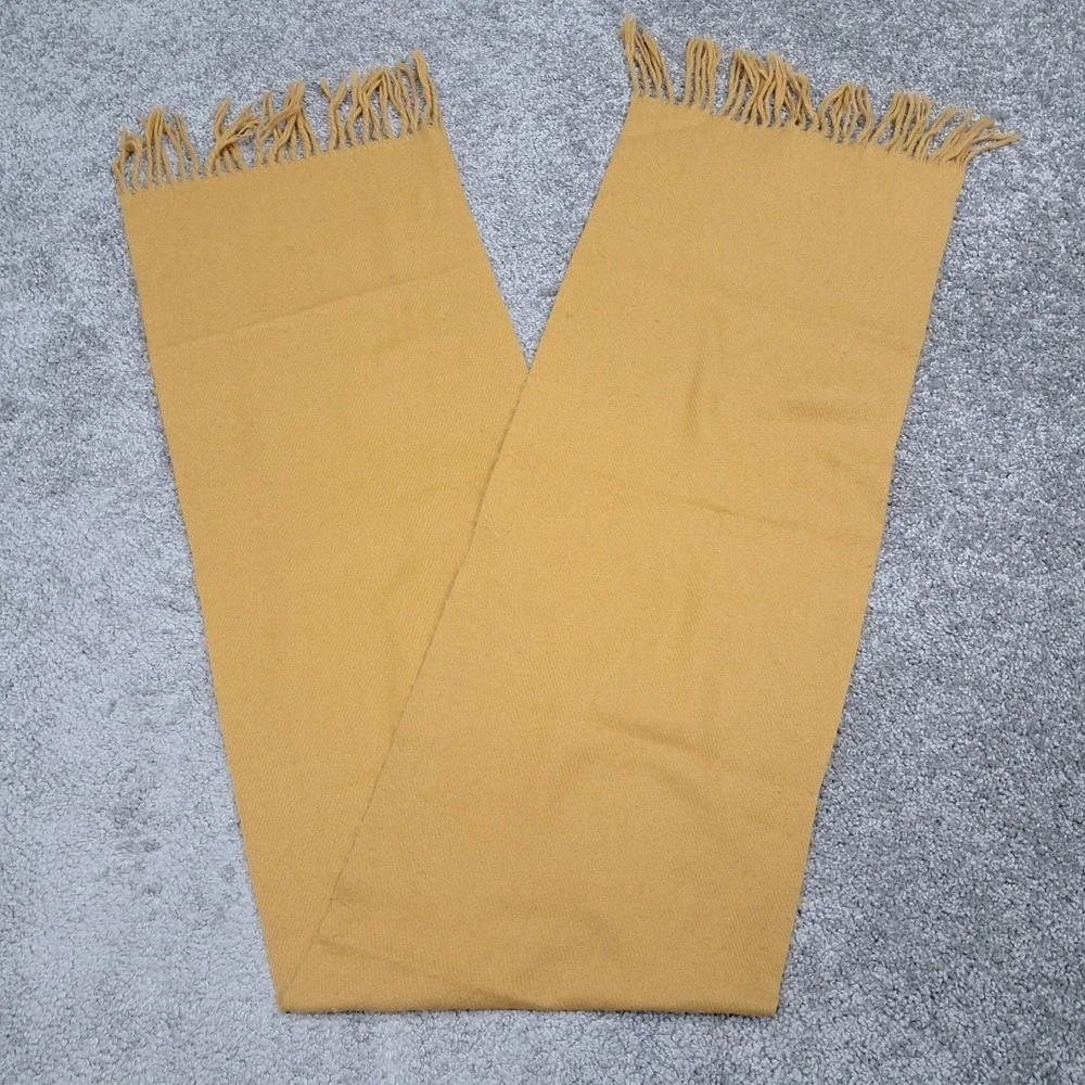 Berkshire Scarf Set 2 Orange Mustard Yellow Acrylic Fringe Winter Scarves 60x12‎
